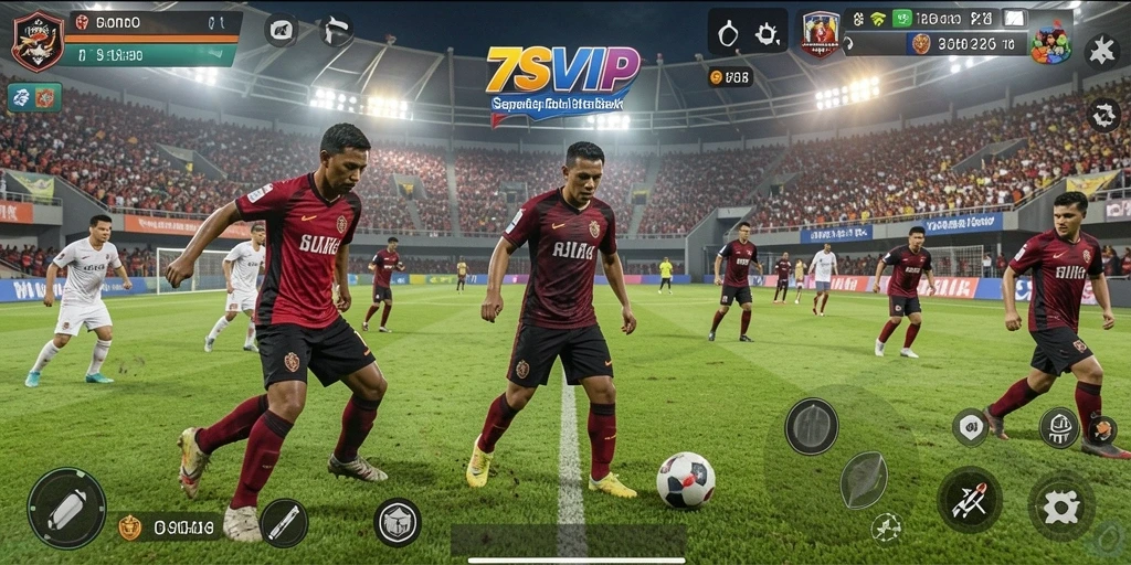 Tampilan gameplay menarik dari 7SVIP dengan aksi sepak bola seru.