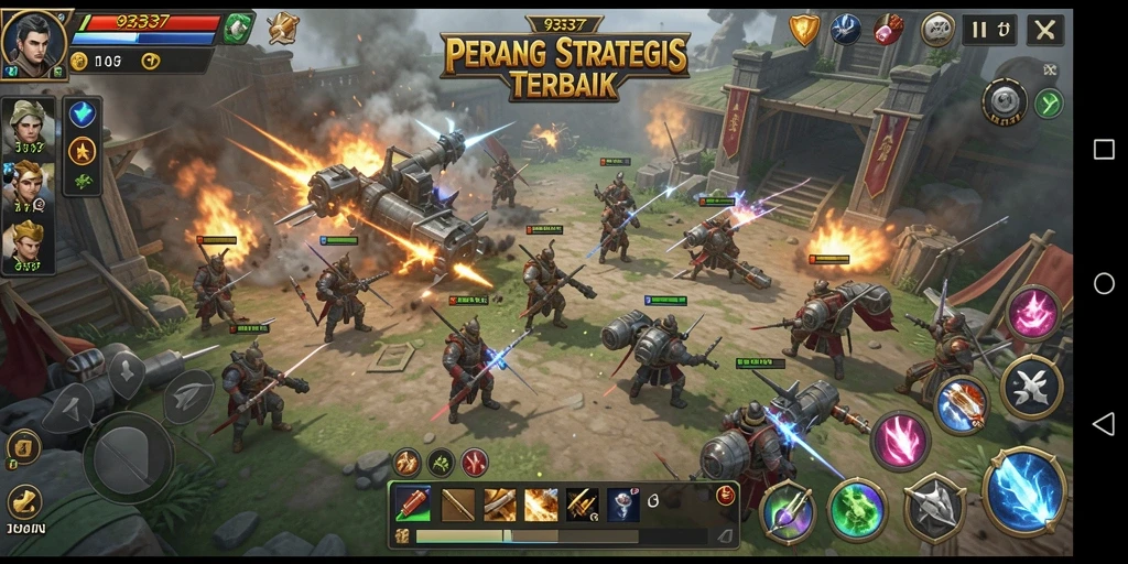 Screenshot action gameplay dari 93337 yang seru.