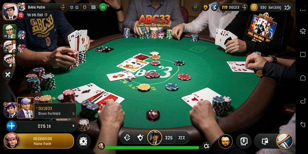 Tampilan menarik dari gameplay Poker di ABC33.