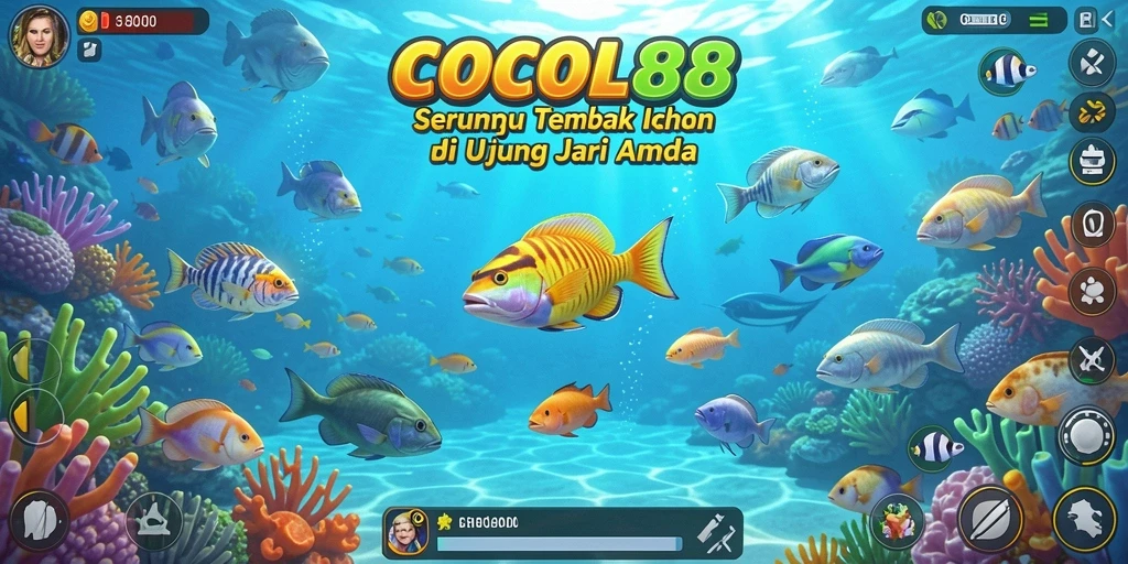 Tampilan gameplay seru dari COCOL88 saat menangkap ikan.