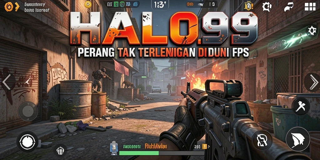 Tangkapan layar HALO99 menampilkan aksi intens dalam pertempuran FPS.