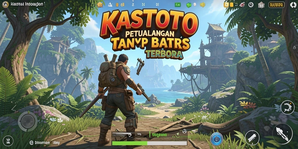 Screenshot gameplay KASTOTO menampilkan eksplorasi dunia terbuka yang mengesankan.