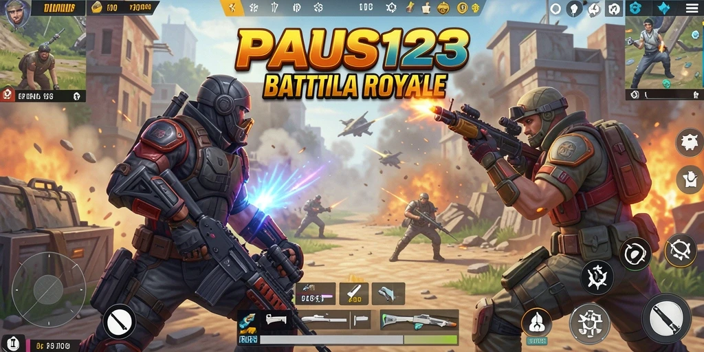 Tangkapan layar <strong>PAUS123</strong> memperlihatkan aksi intens dalam gameplay Battle Royale.