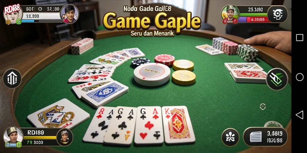 Gameplay seru Gaple di RDI88 dengan teman-teman.