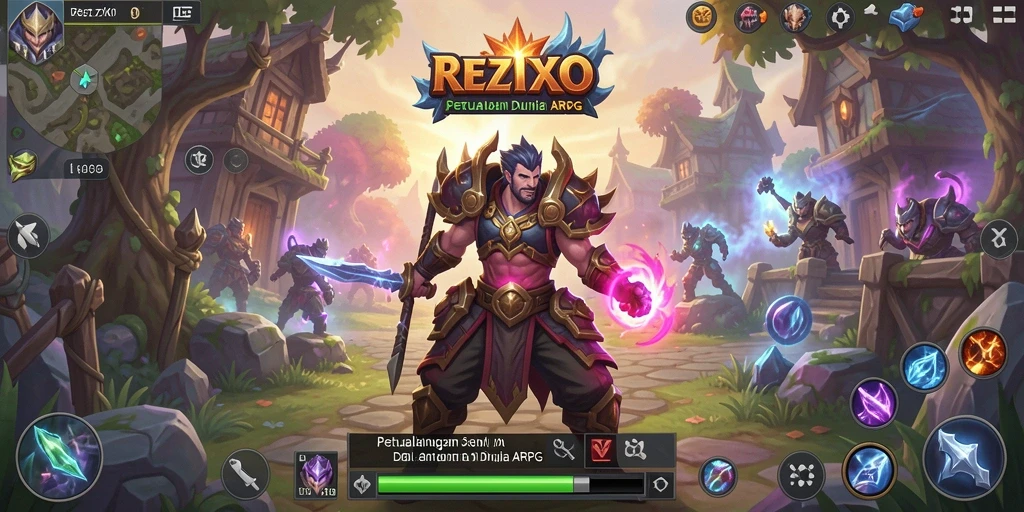 Tangkapan layar gameplay epik dari REZIXO dengan pertarungan seru.