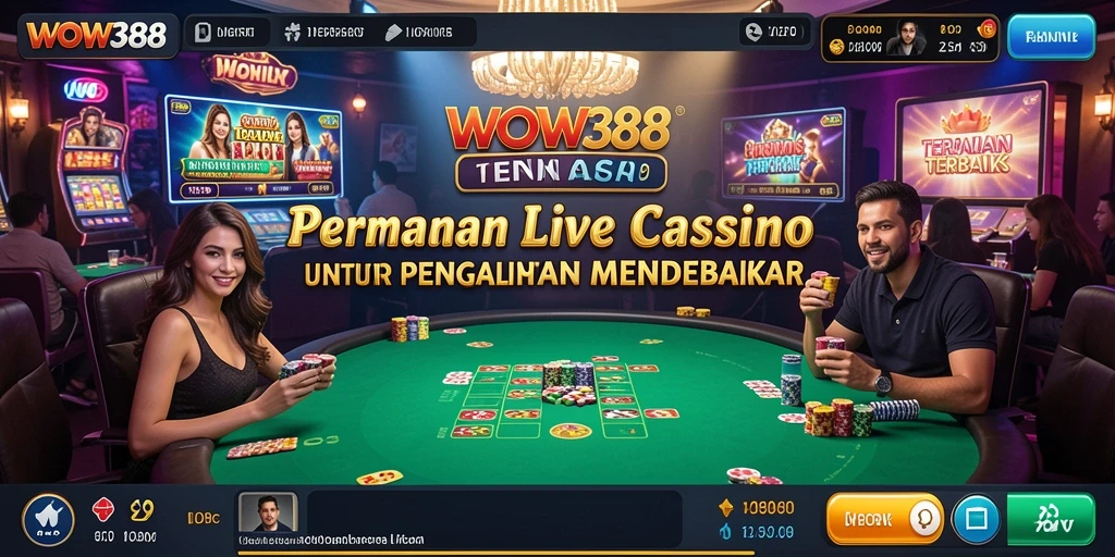 Tampilan permainan Live Casino yang menarik dan memukau.