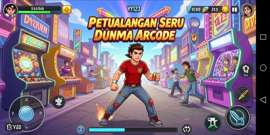 Tangkapan layar gameplay YY123 menampilkan aksi seru dalam dunia Arcade.